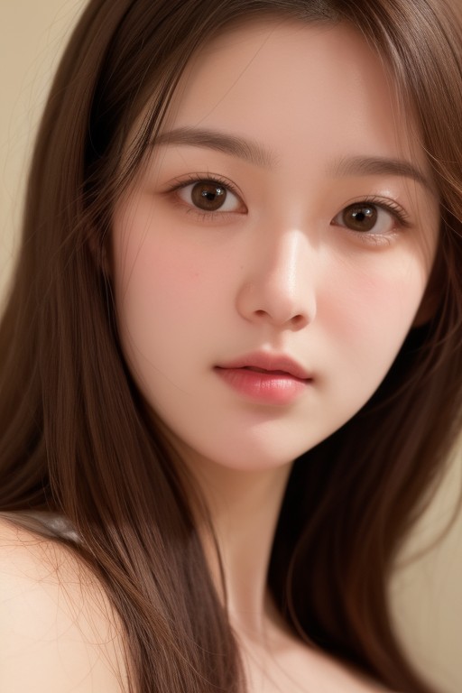 Round Lips, Front Facing, K アジアのAIポルノ