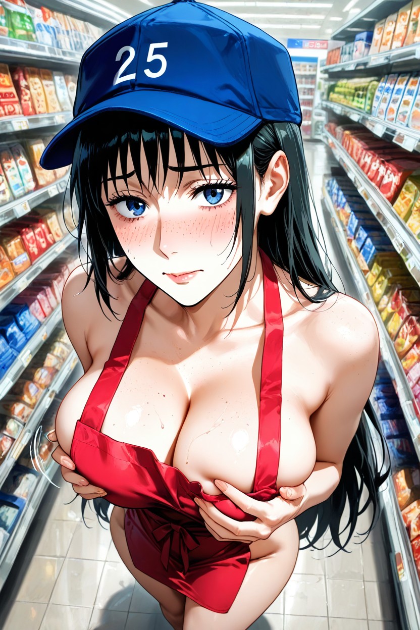 Naked Ass, Supermarket, Bare Breast Hentai AI Porn