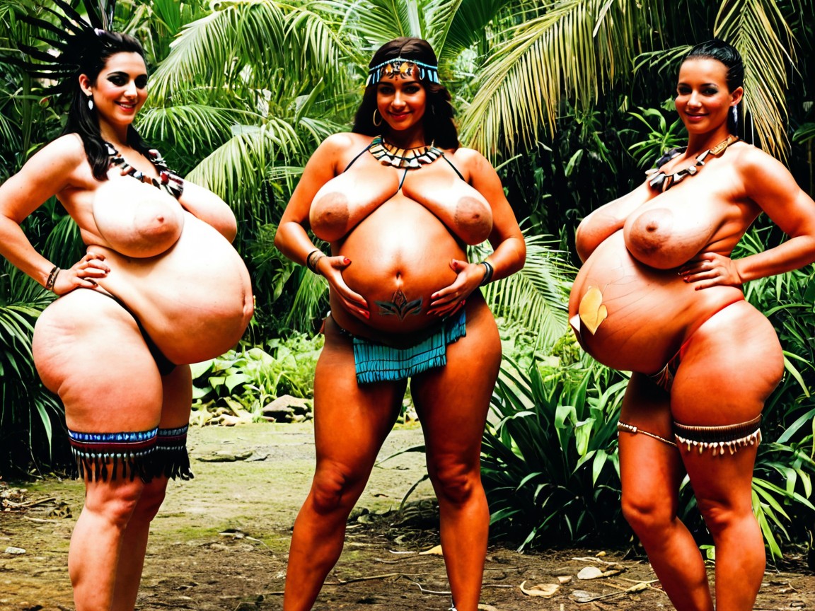 Waist Shot, Hyper Bloated Pregnant Belly, Hugh Belly Bulge AI Porn