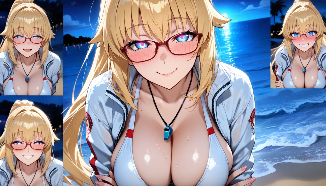 The Jacket Is Worn Loosely, Ponytail, Proud Hentai IA