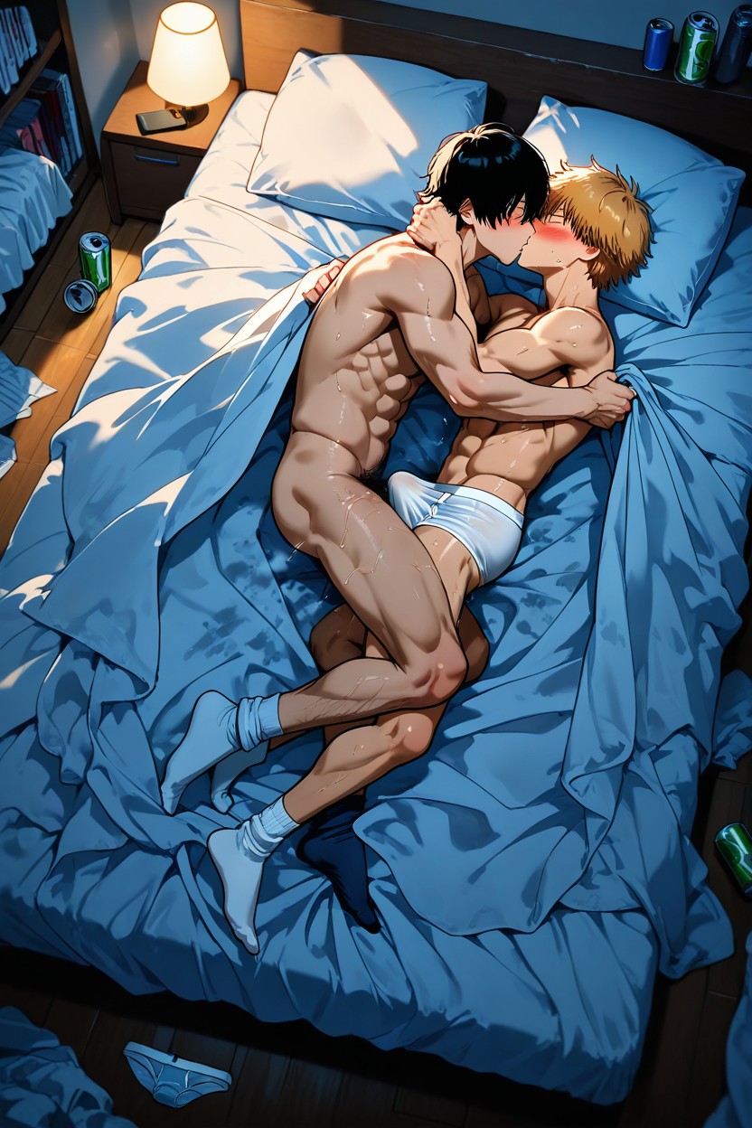 Dorm Room, Also In His Underwear, Underwear Pulled Down Around Ankles Porno IA Gay