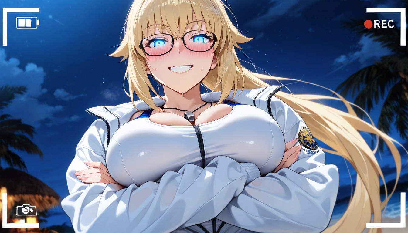 A White Jacket, Very Long Hair, Ponytail Hentai AI Porn