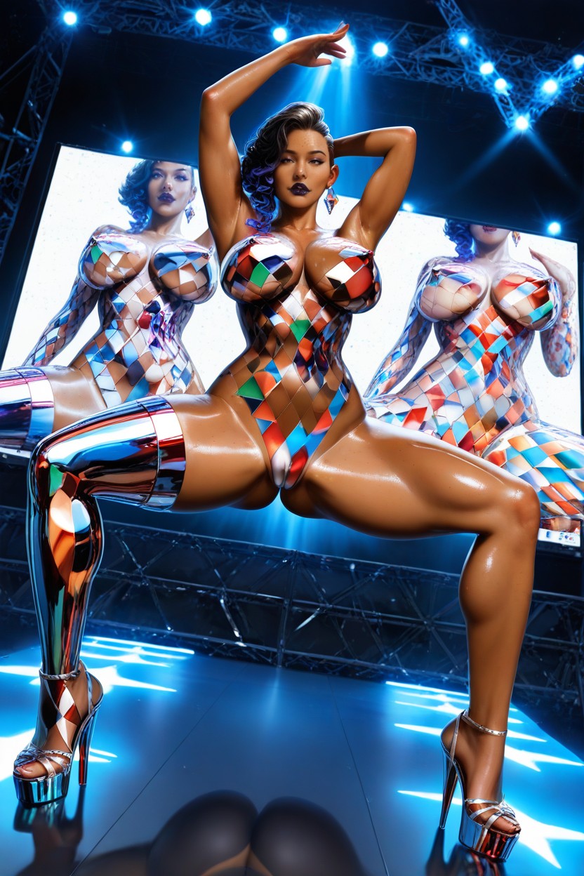 On Stage, Muslos Gruesos, Toned Abdomen Porno IA