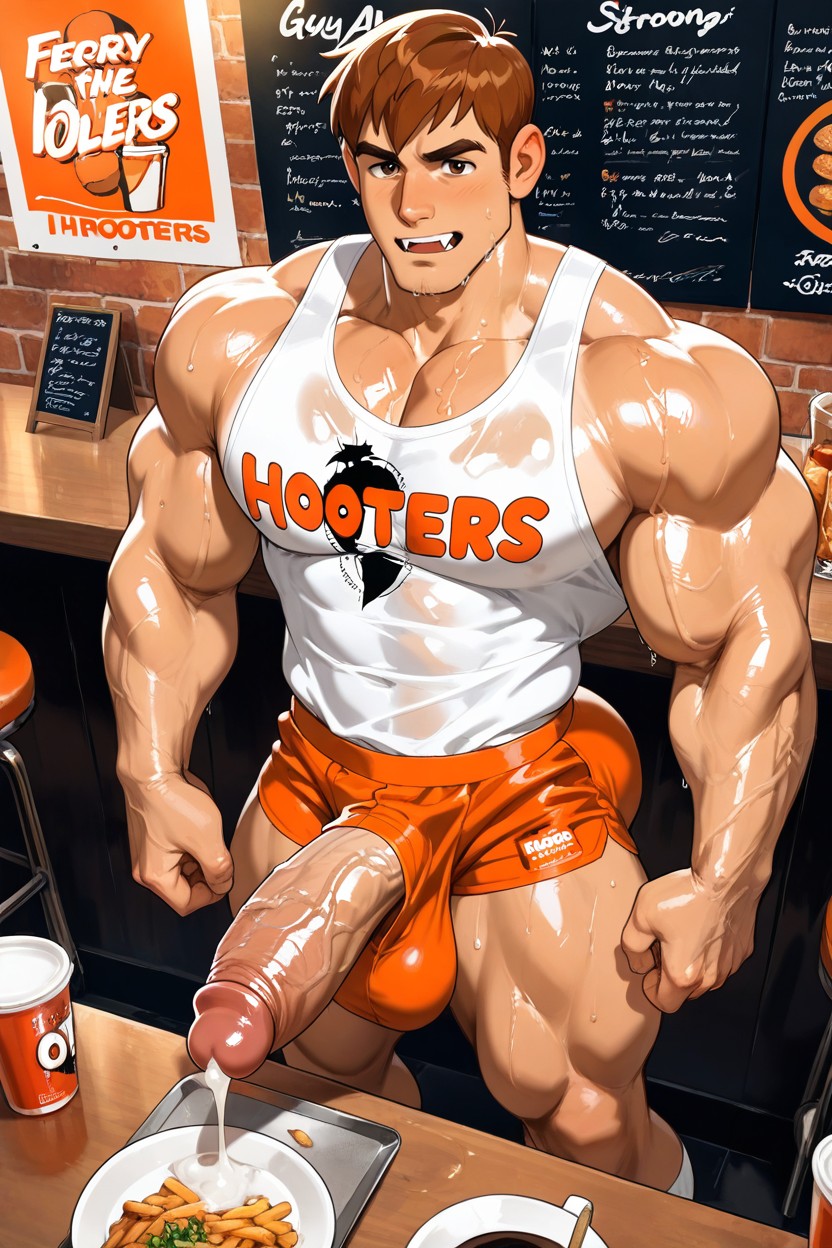 25+, Customer Service, Hooter's Girl AI Gay Porn