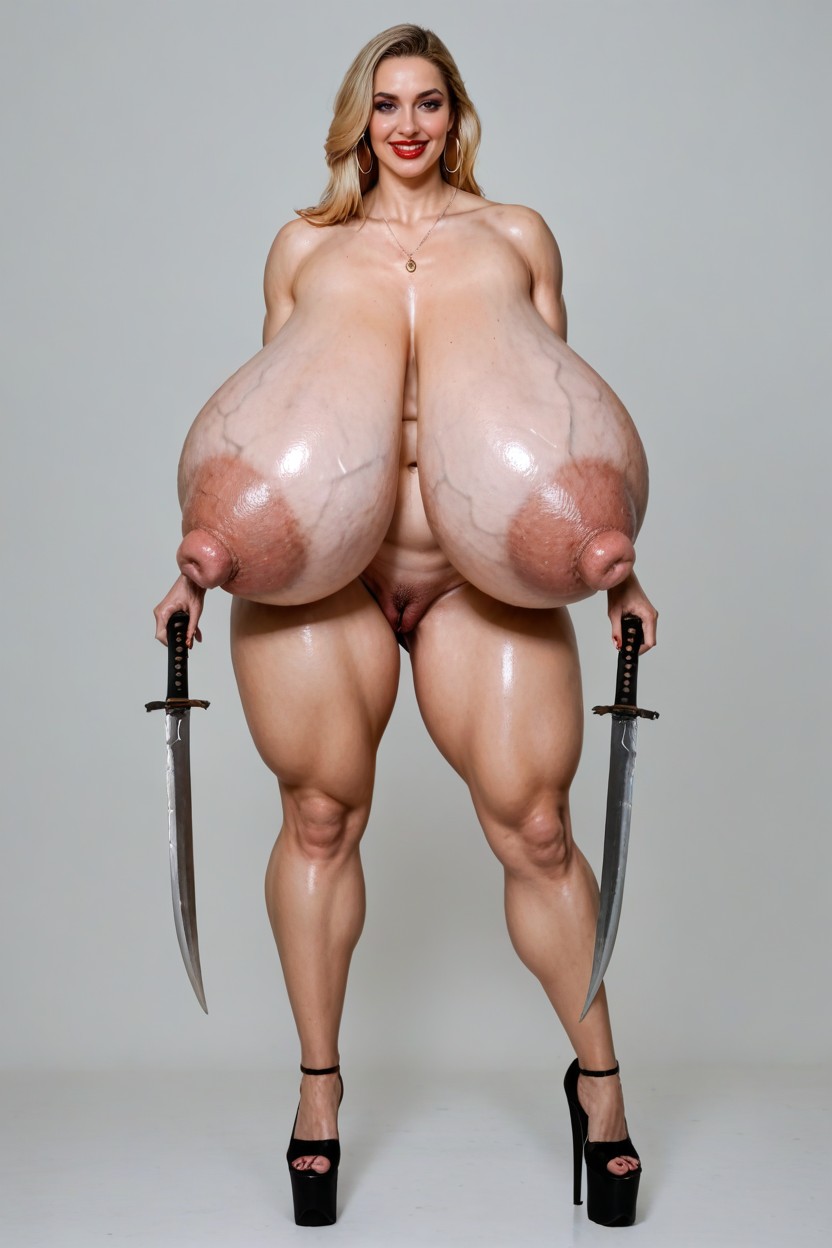Makeup, Long Nipples, Hyper Puffy Nipples AI Porn