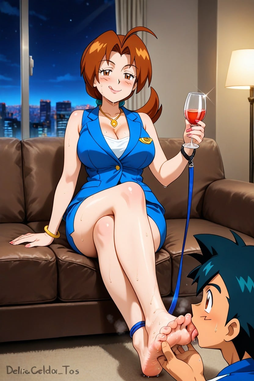 25+, Bare Arms, Deila Ketchum Looking At The Viewer Hentai AI Porn