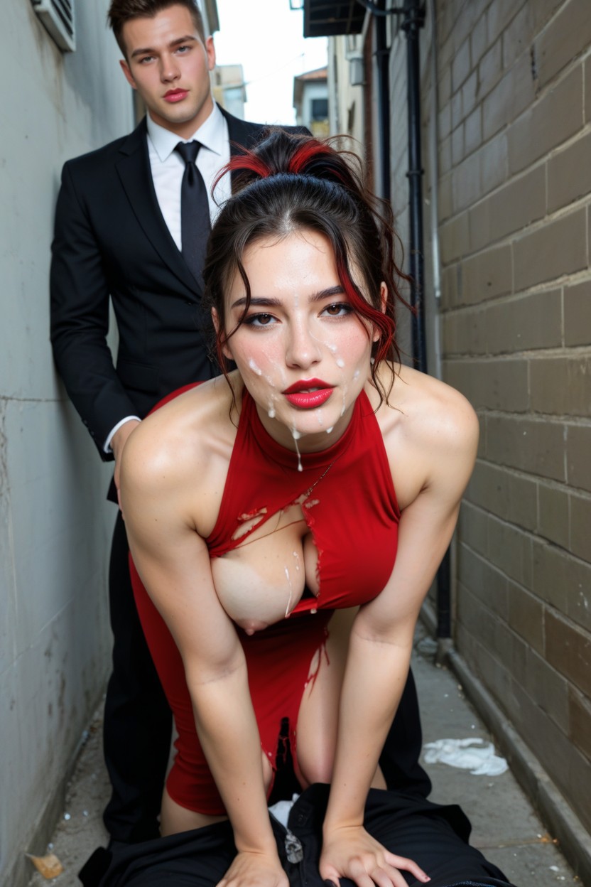 High Ponytail, Messy Hair, Man Having Sex From Behind With A Woman AI Porn