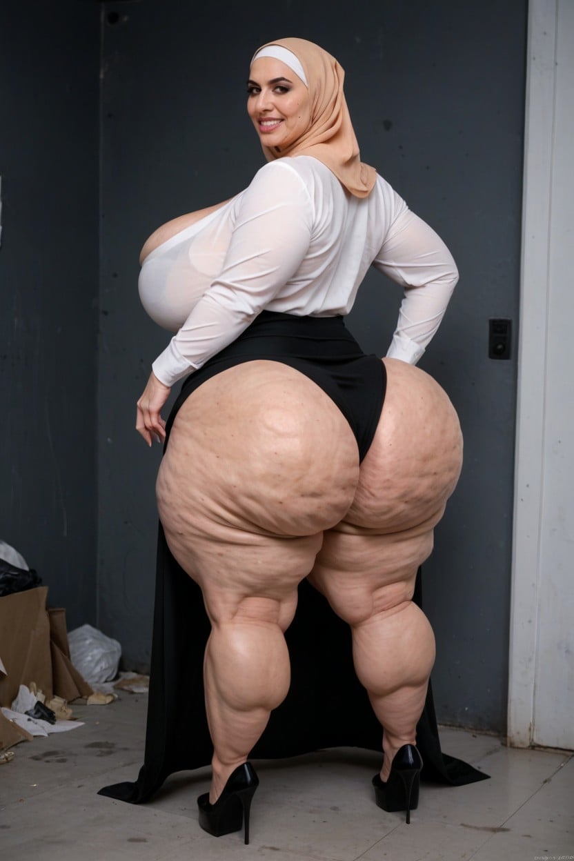 Cellulite Massive Ass, From Above, Oiled Skin Porno IA