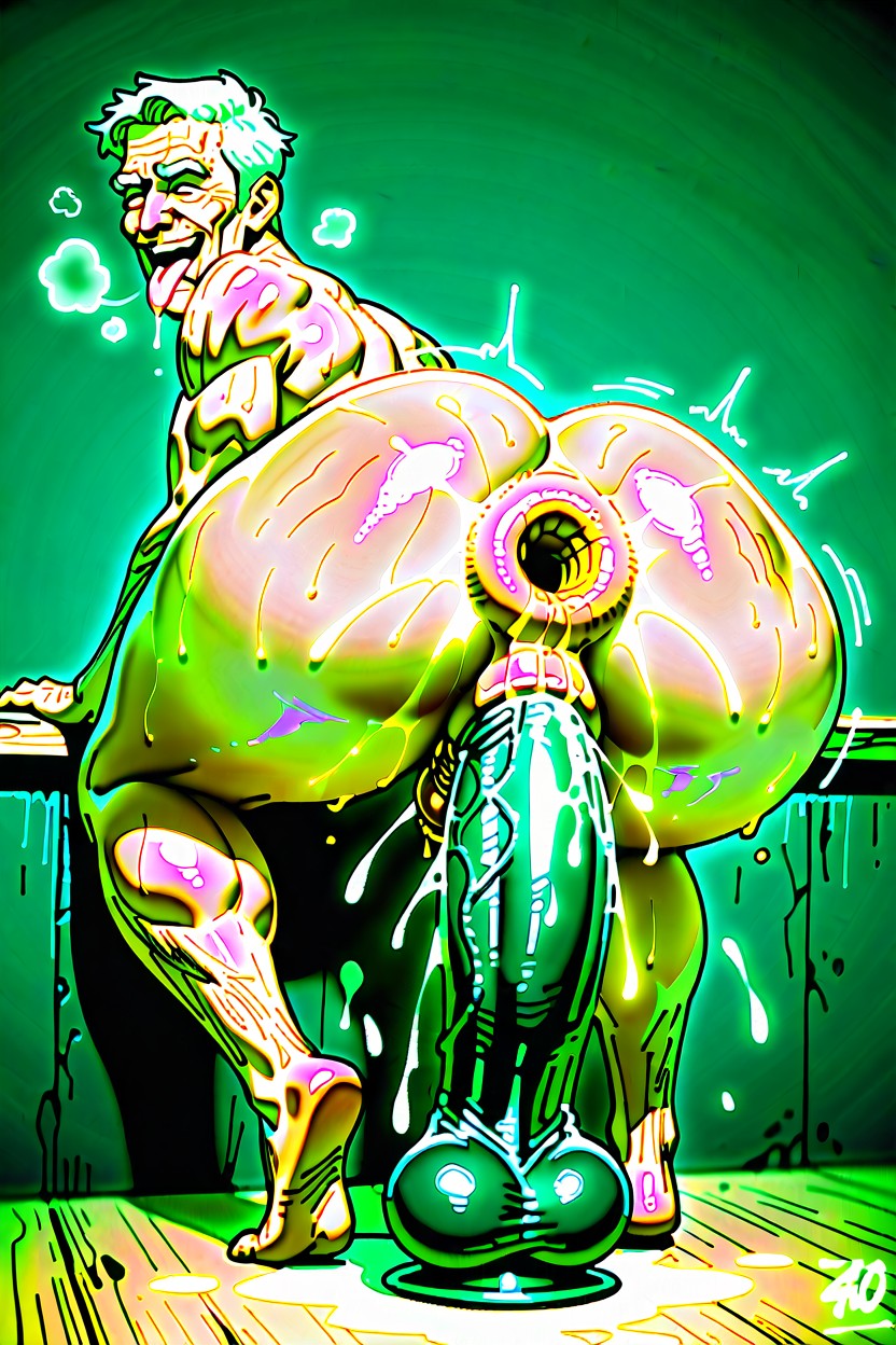 Tirer La Langue, Colossal Overflow Of Sperm From His Anus, Leg Raised Porno IA Gay