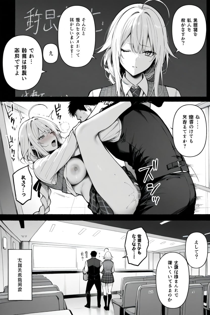 Monochrome, Accurate Subtitles, White Shirt Hentai AI Porn
