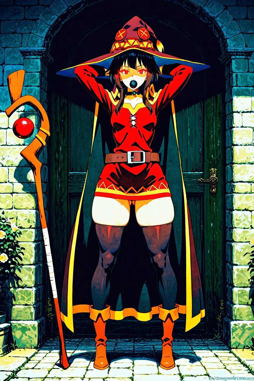 Bubble Butt, Side View, And Carries A Wooden Staff Topped With A Red Orb Hentai AI Porn