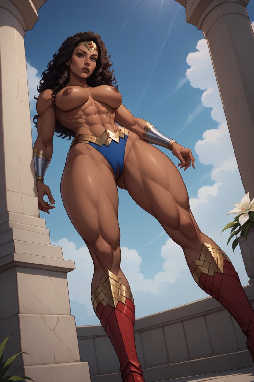 Dark Black Hair, Big Lips, D Art Style Hentai AI Porn