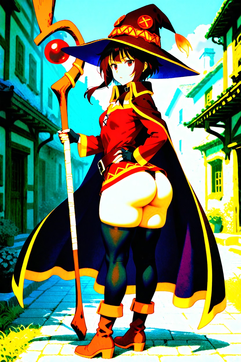 Thigh High Socks, European Village, Looking At Viewer Hentai AI Porn