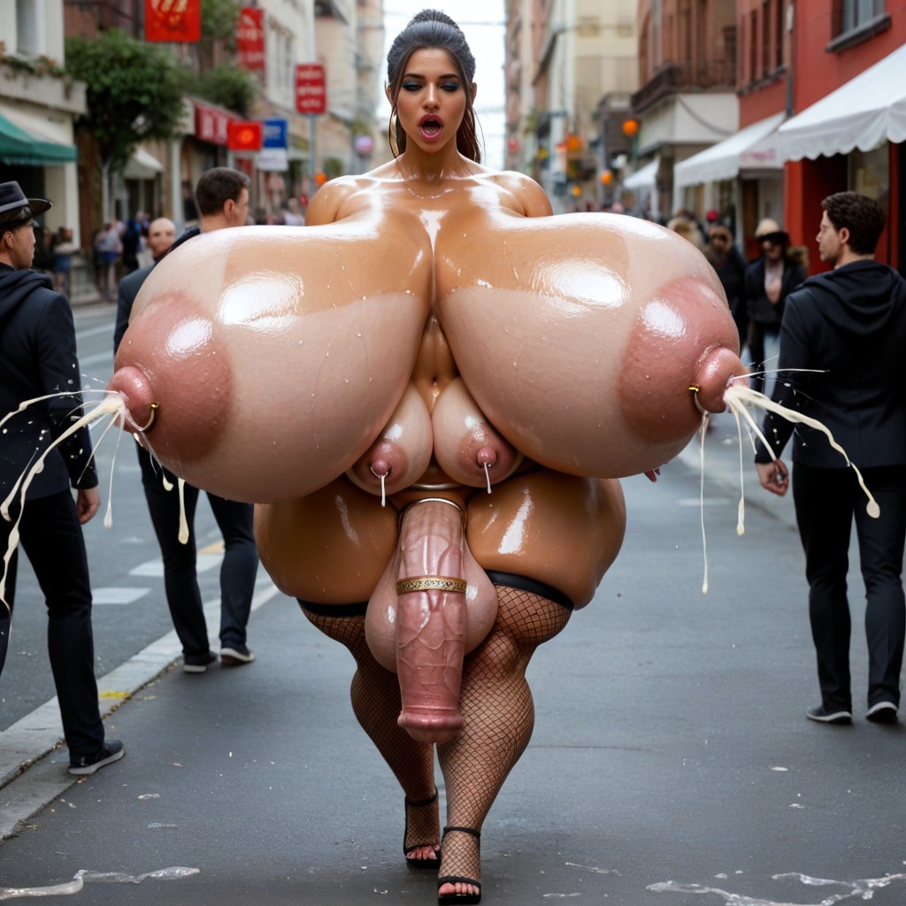Rounded Breasts, Round Hips, Hyper Huge Horsecock Porno IA transsexuelle