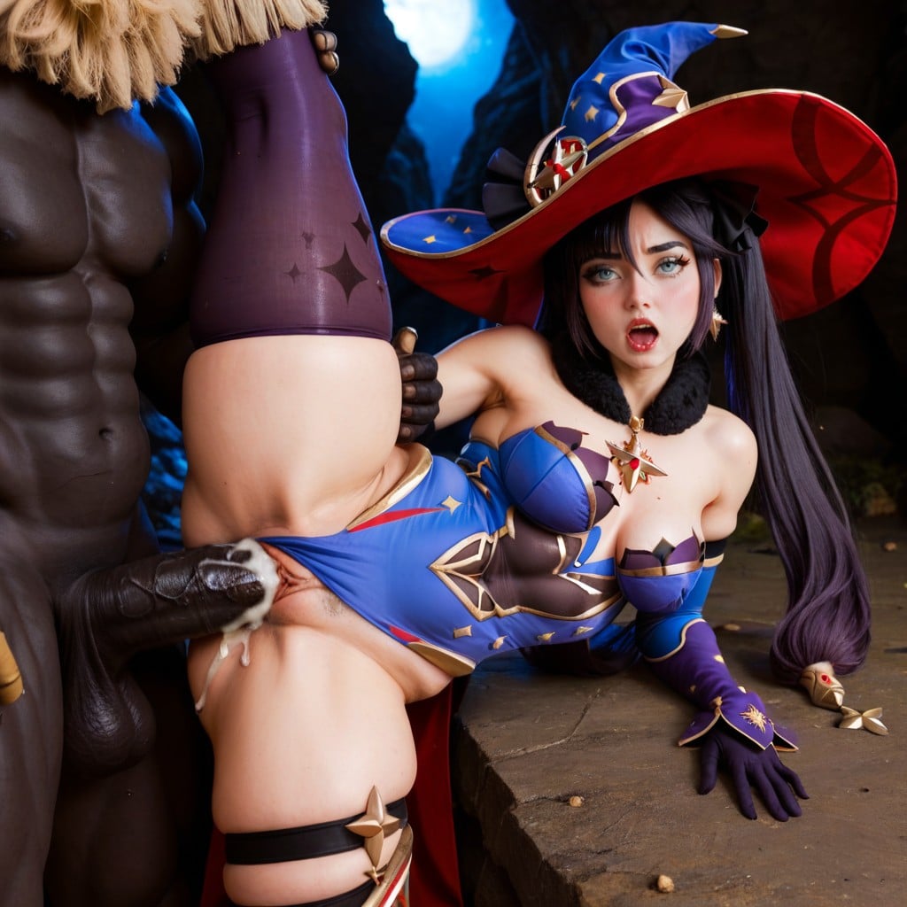 Hilichurl Fucking Mona, Large Eyes, Domination AI Porn
