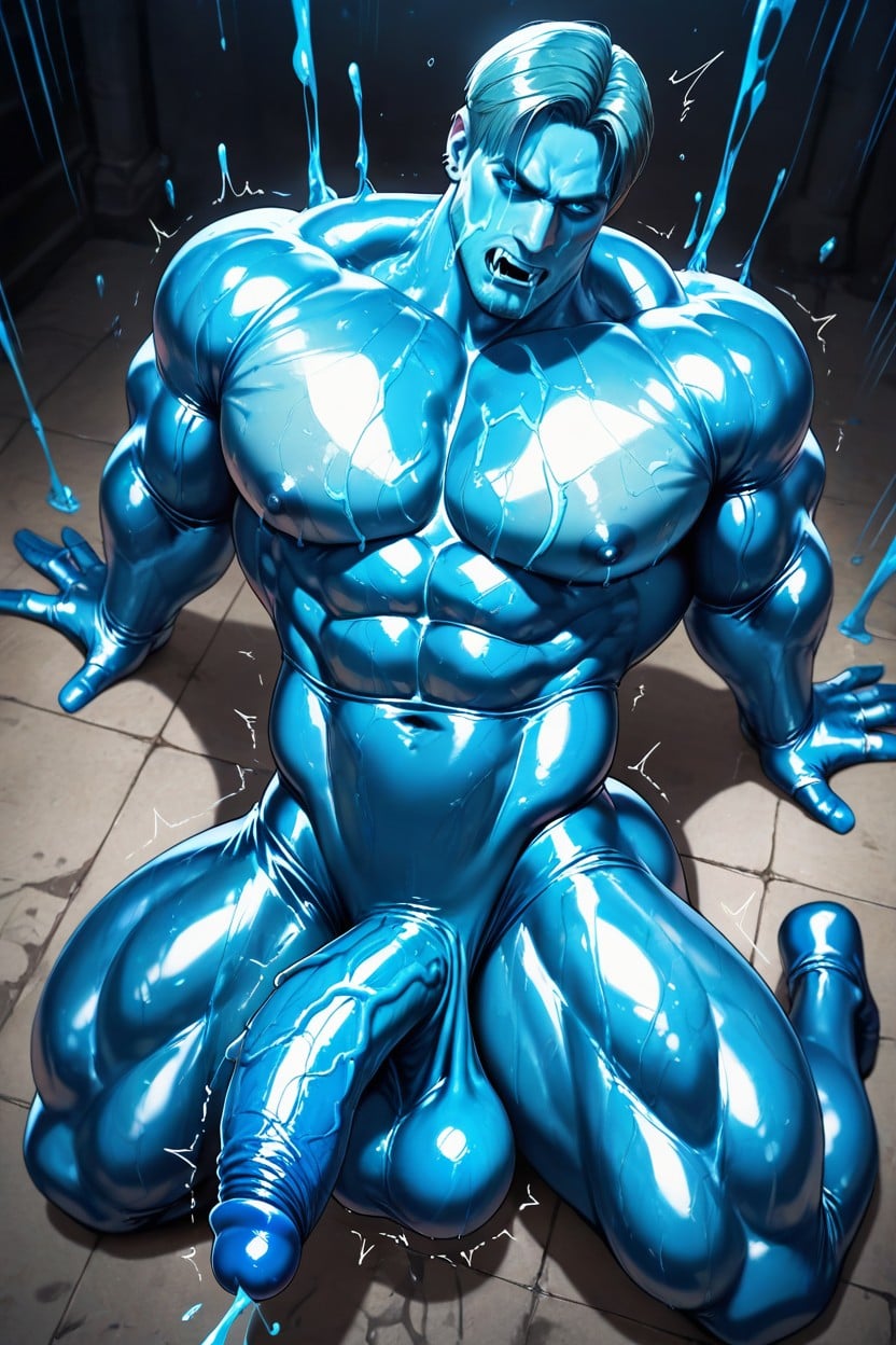 De Haut En Bas, Muscles Surdimensionnés, Masculine Face Porno IA Gay