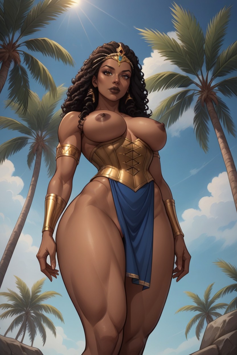 25+, Muscular Female, Gold-legwear Hentai AI Porn