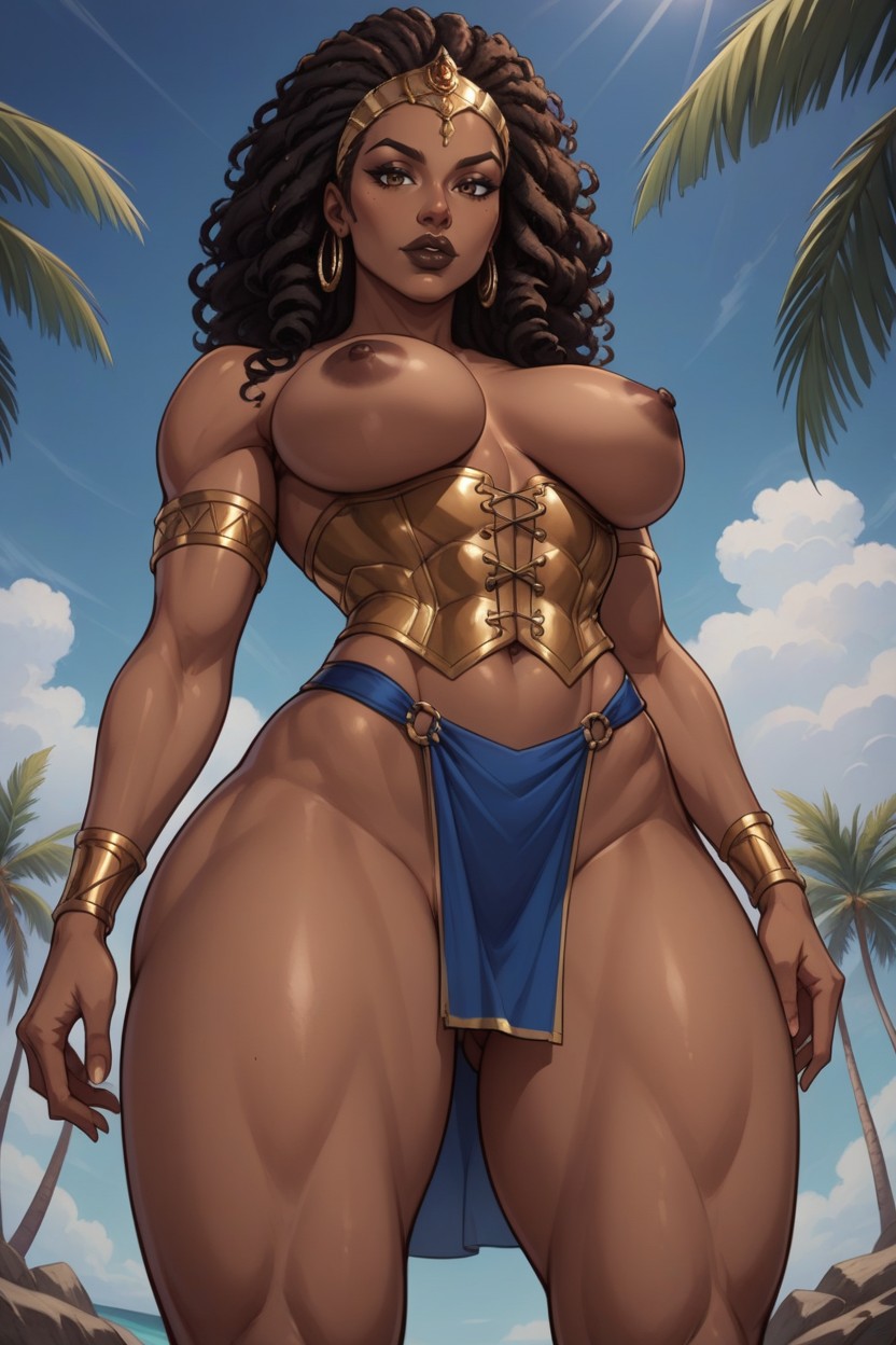 Muscular Female, African, Wide Hips Hentai AI Porn