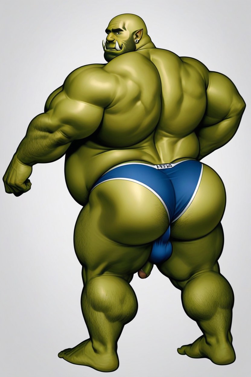 Thong Speedo, Grüne Haut, Klein KI Schwulenporno