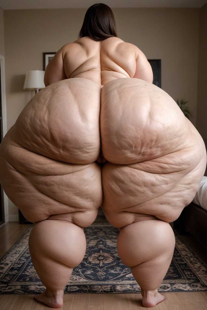 Extreme Hyper Thighs, Extreme Massive Ass, Full View Of Gaping Pussy AI Porn