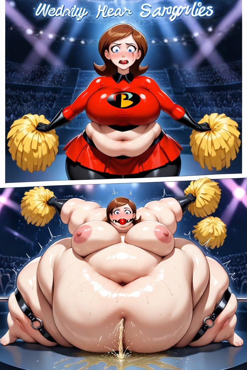 Growing Bigger, Belly Expansion, Pissing Herself Hentai AI Porn