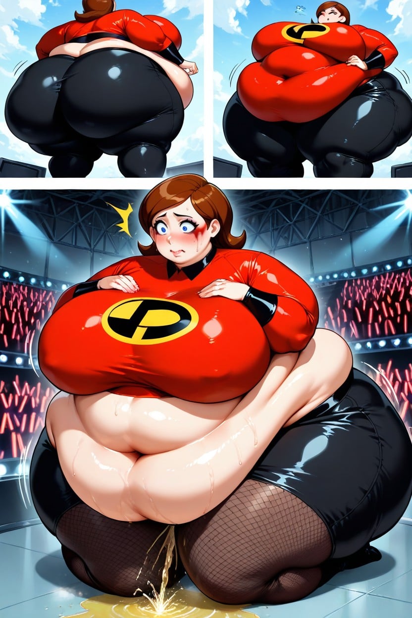 Pissing Herself, Too Fat To Move, Peeing Hentai AI Porn