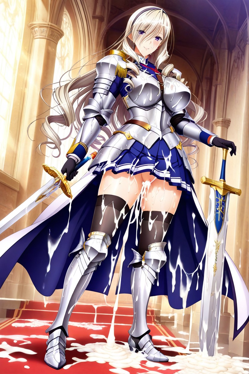 Armor, Greatsword, Excessive Cum On Face Hentai AI Porn