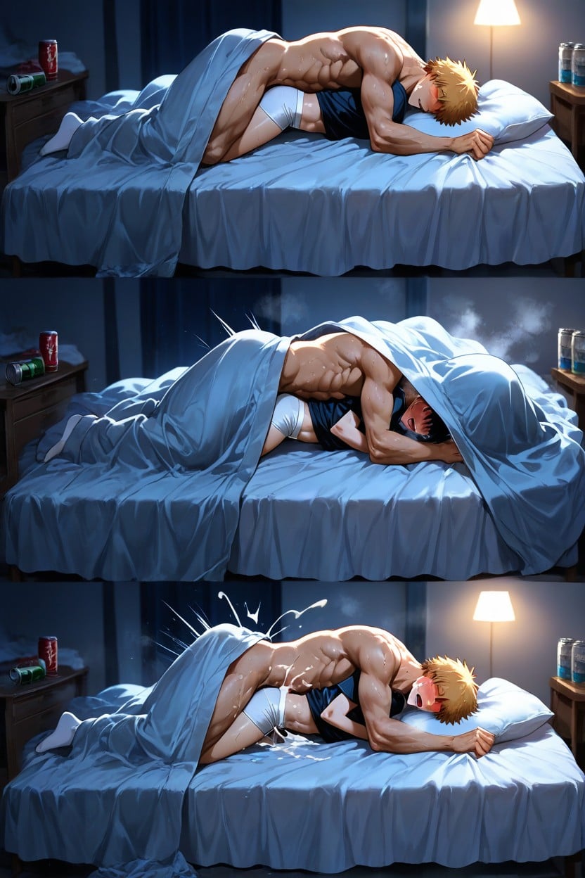 Rubbing His Men's Underwear, Also In His Underwear, Denji From Chainsaw Man Porno gay IA