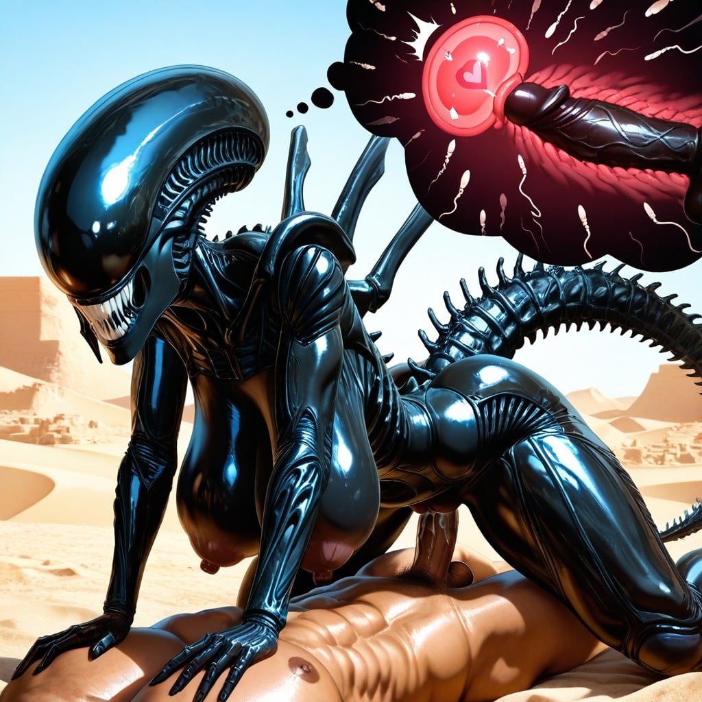 He Is Pure White Xenomorph, Impregnation Sex, Rounded Bottom Breasts AI Porn
