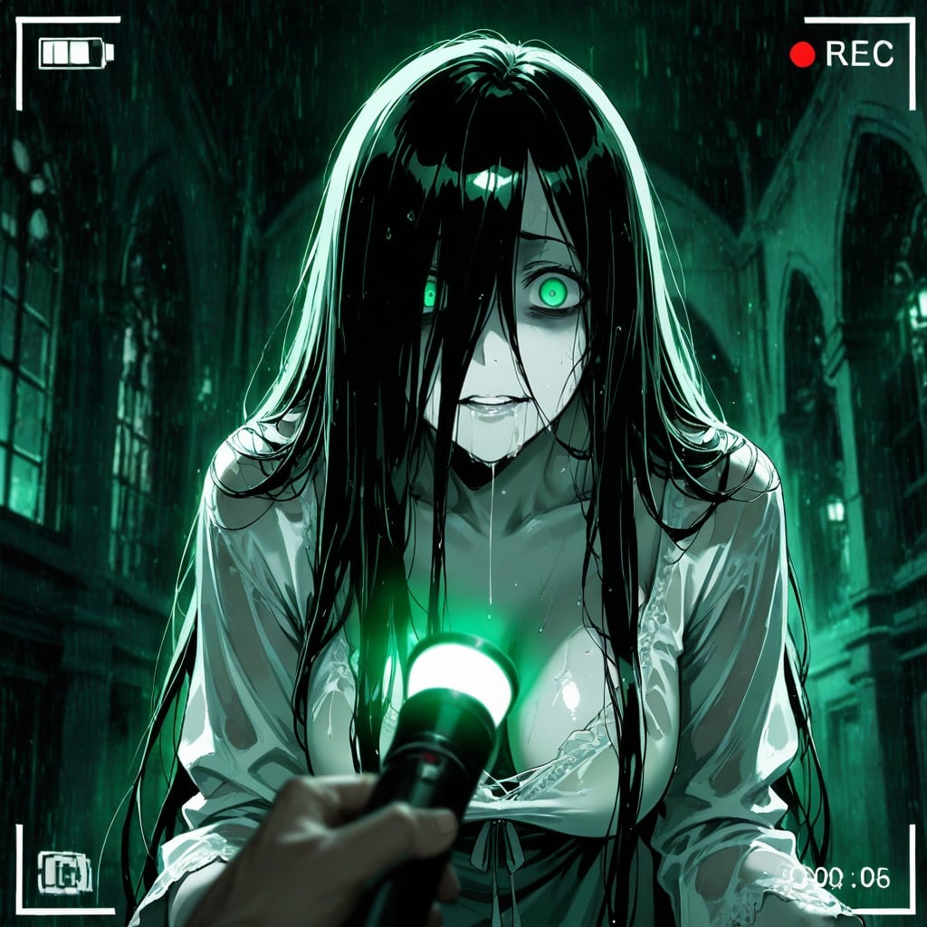Green Overlay Fills The Frame, Oily Skin, Nightdress Hentai AI Porn