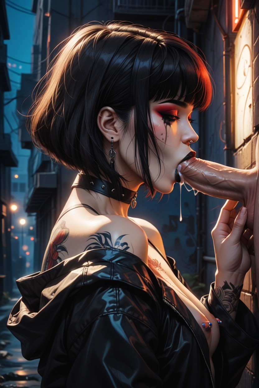 Deepthroath, Asian, Red Makeup AI Porn