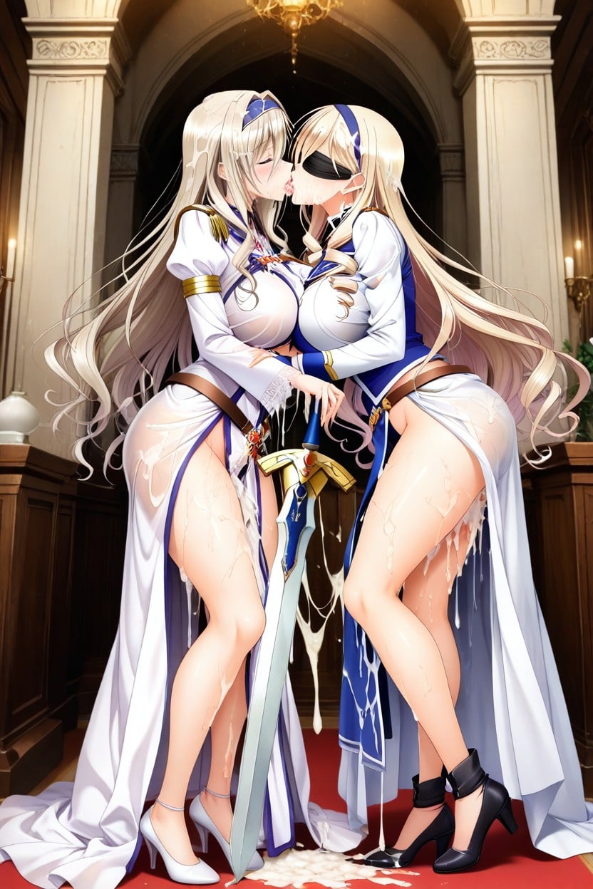 Holding Sword, No Panties, Cum Everywhere Hentai AI Porn