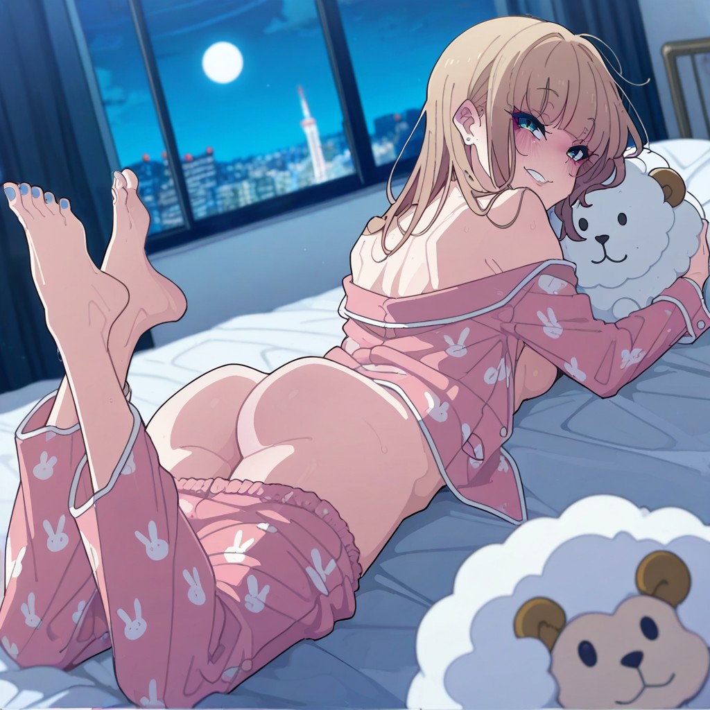 Solo, Playful, On Bed Hentai AI Porn
