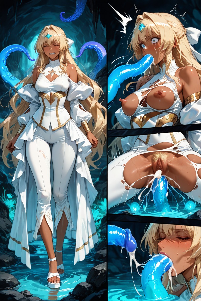 Every Face Is Masterfully Smooth And Refine, Soft Realism, Flood Of Insanely Massive Aqua Water Glowy Tentacles Hentai AI Porn