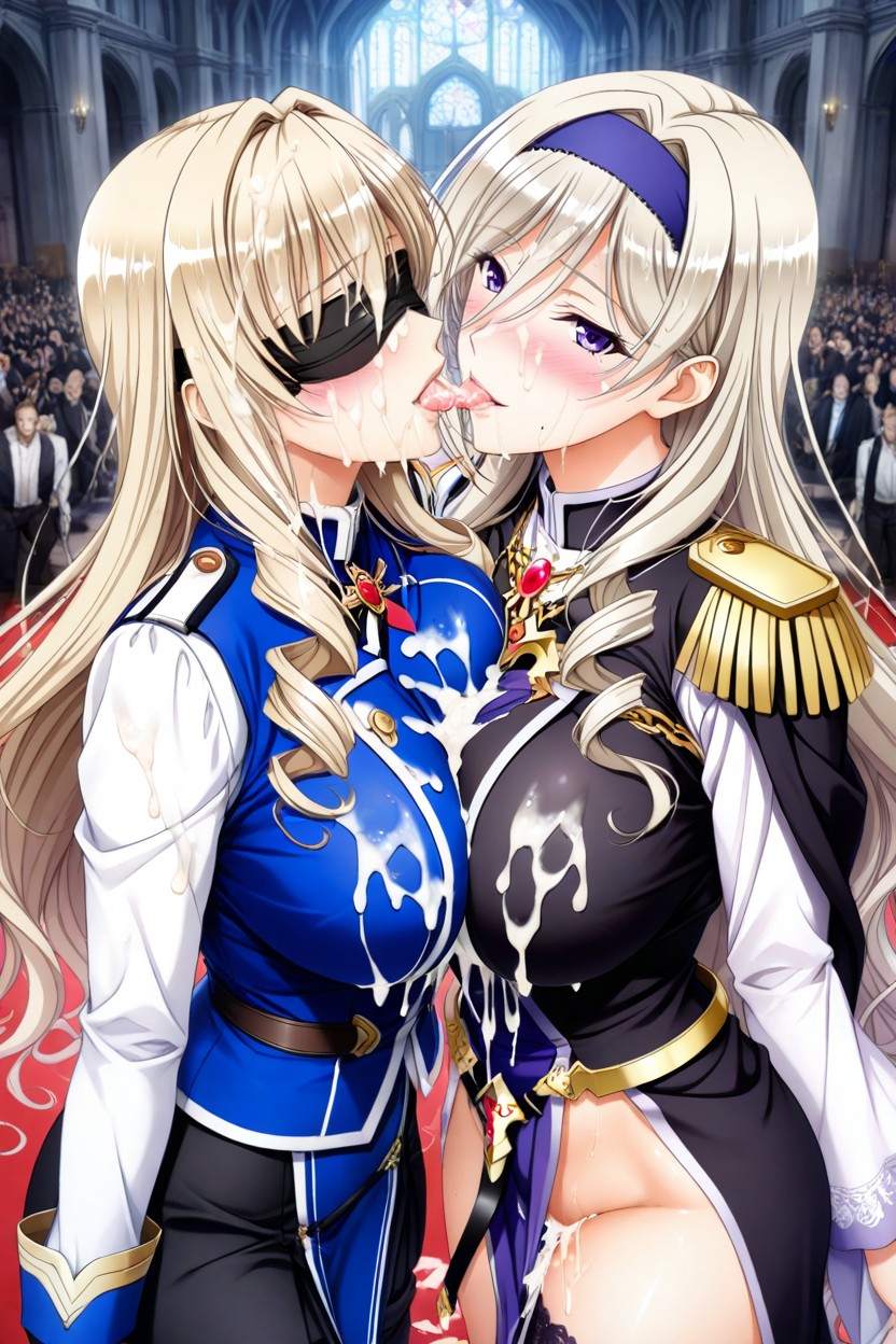 Two Women, Celia Cumani From Walkure Romanze, Excessive Cum On Clothes Hentai AI Porn