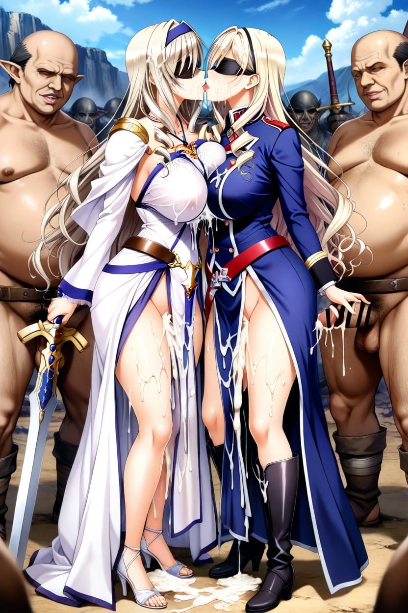 Two Men, Huge Amount Of Cum, On The Side Of Chin Hentai AI Porn