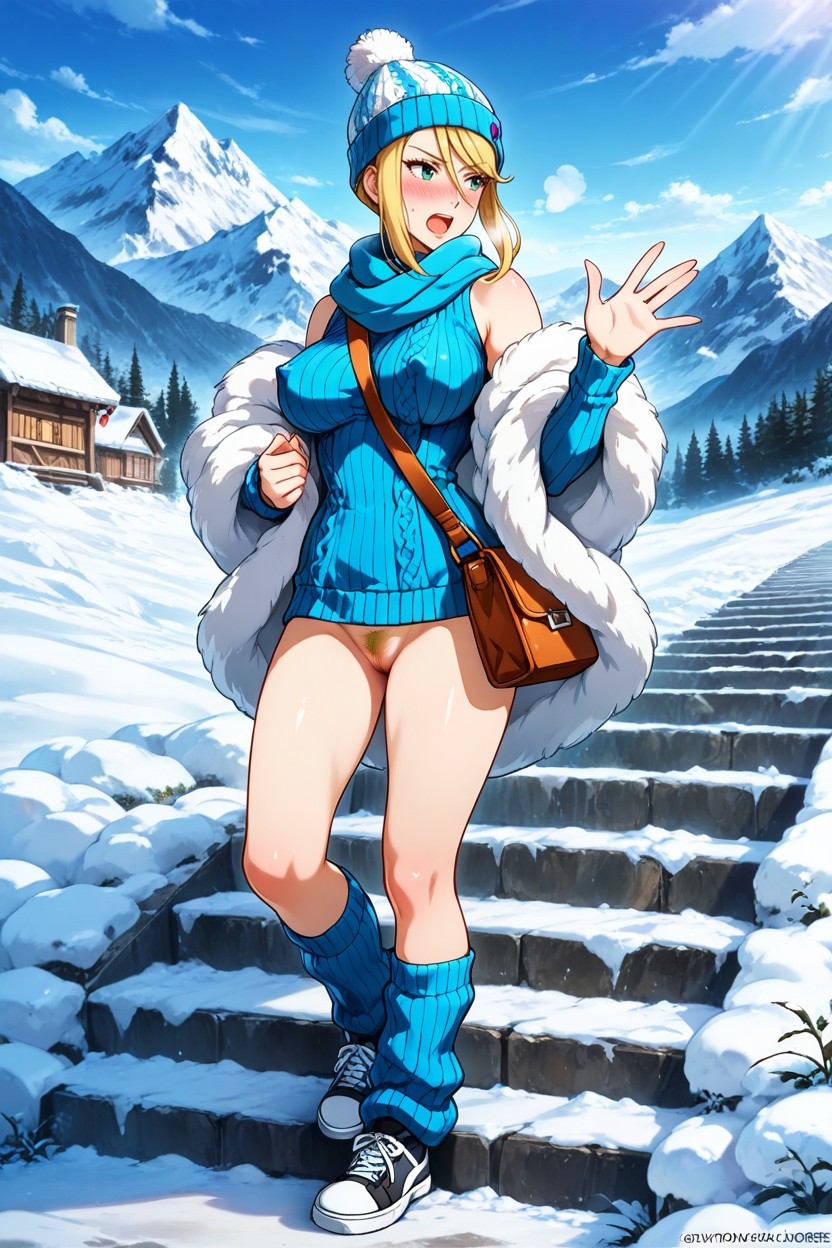 Large Testincle, Leg Warmers, Scarf Hentai AI Porn
