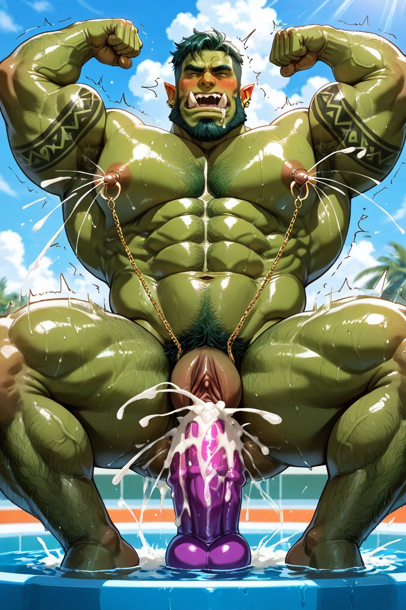 Musclé, Orgasme, Transman Porno IA Gay