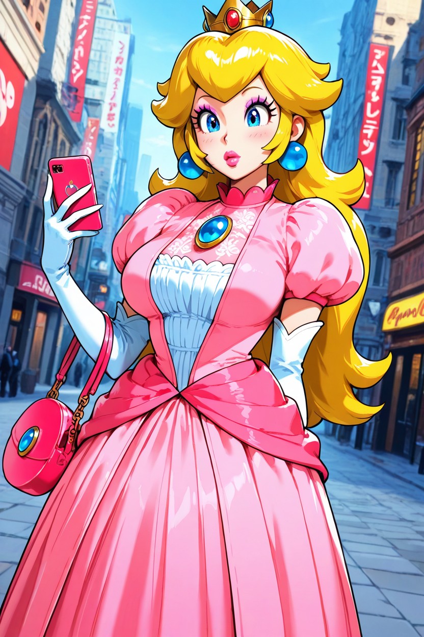 Wearing Expensive Dress, Bored Look, Princess Peach AI Porn