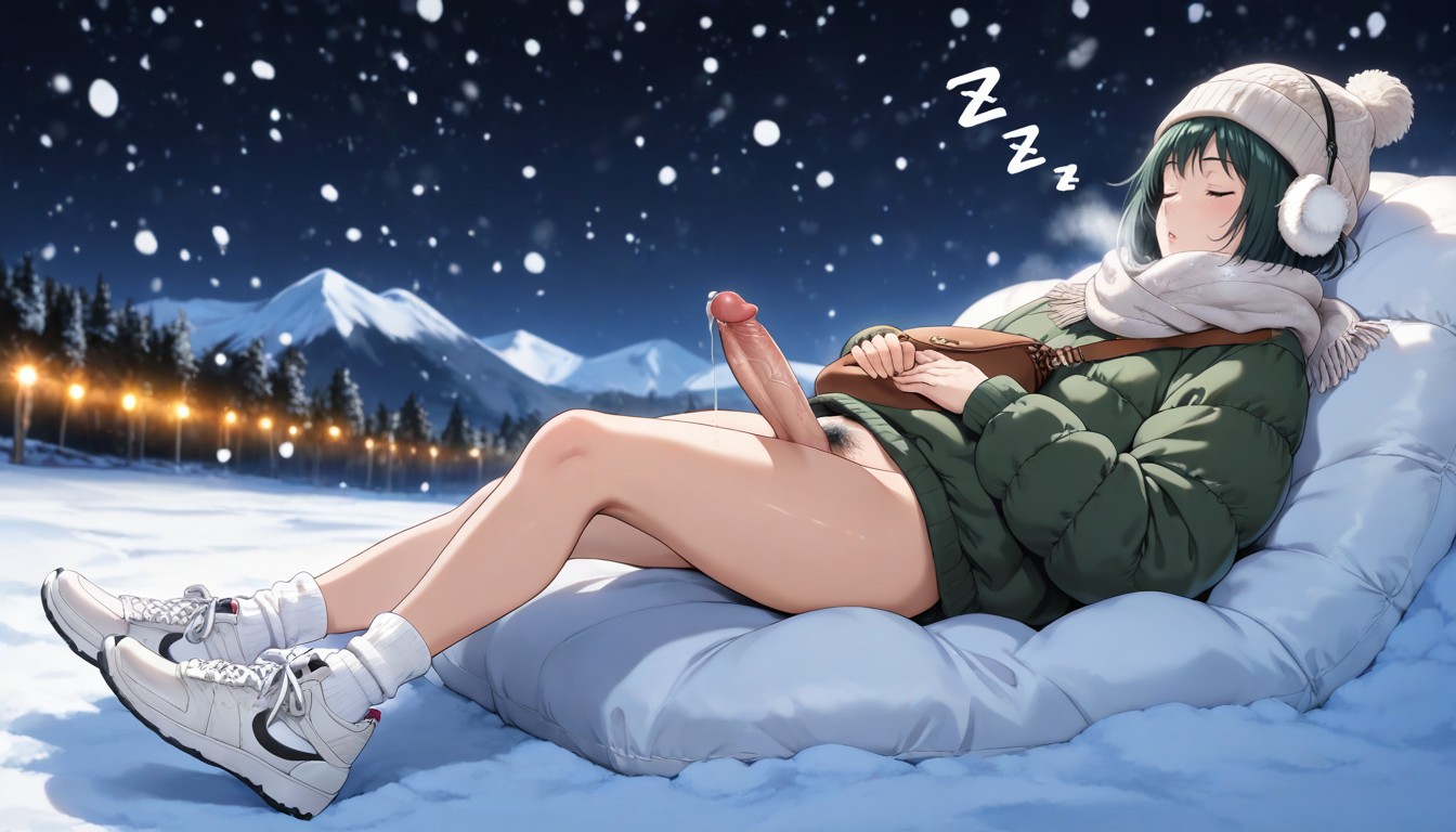 Surrounded By Snow, No Wearing Pants, Knitted Pullover Hentai AI Porn
