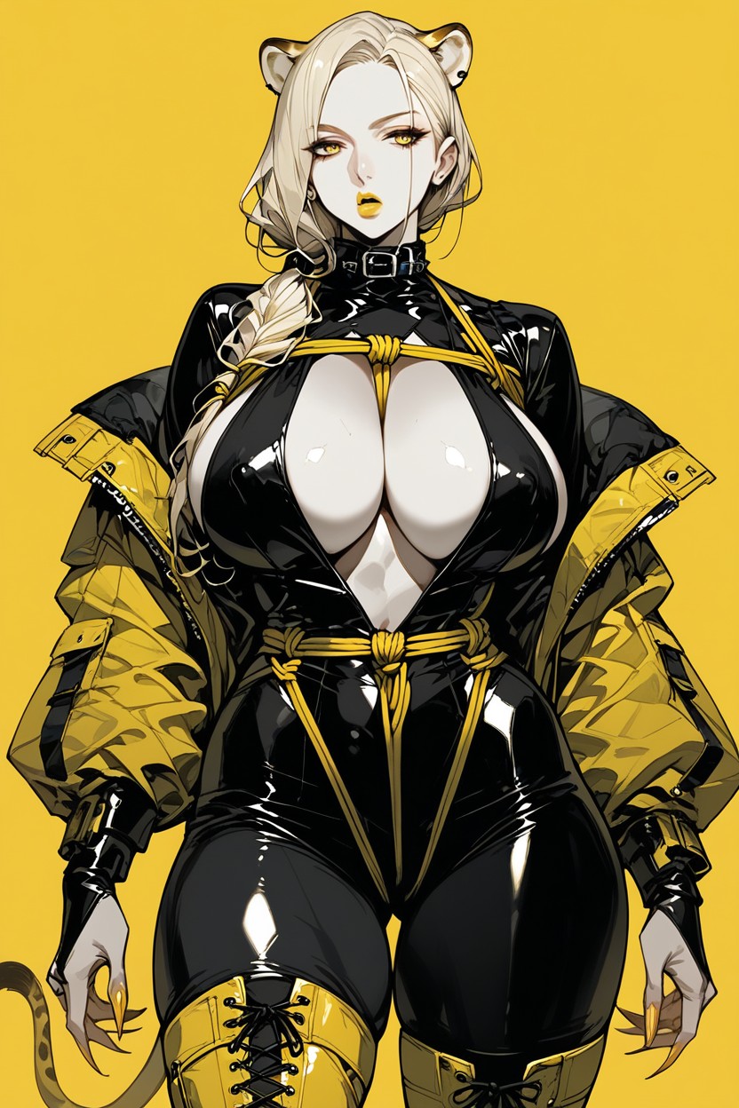 Yellow Rope, Curvy Body, Erect Nipples Hentai AI Porn