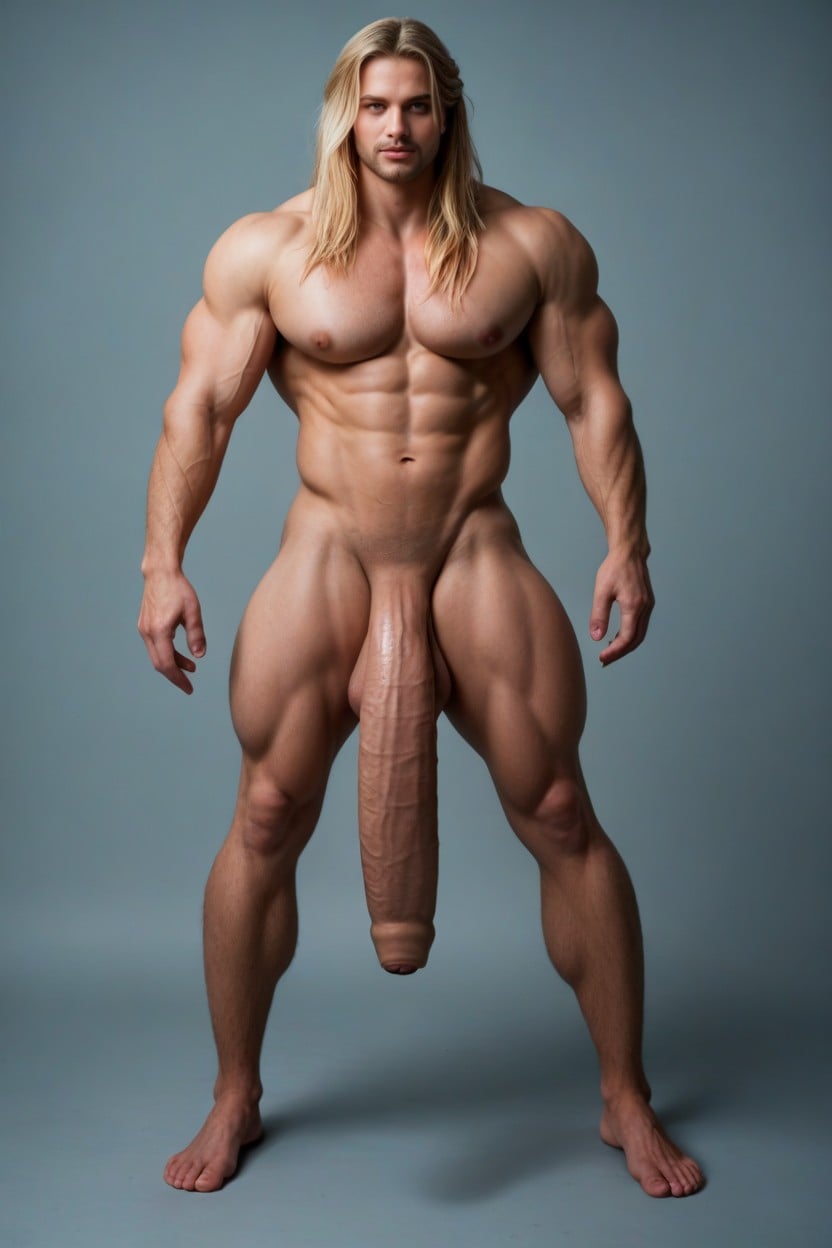 Muscular, Hyper Penis, Penis Focus AI Porn