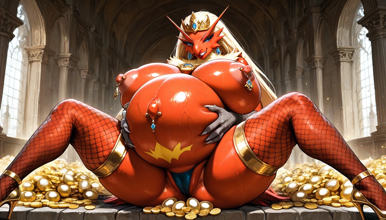 Drooling, Earrings, Beautiful Face Hentai AI Porn