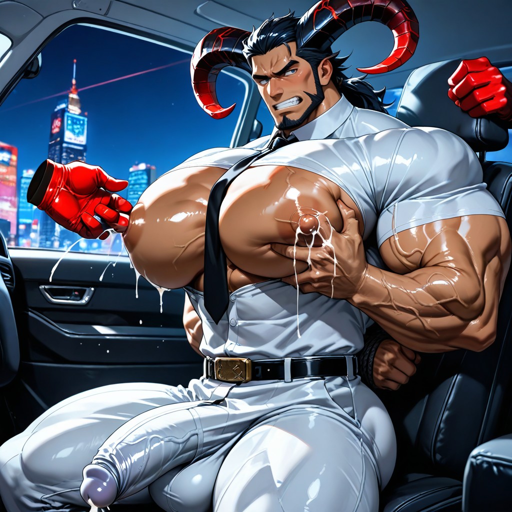Aggressively Sucking Boob, Black Skin, Massive Muscles Porno gay IA