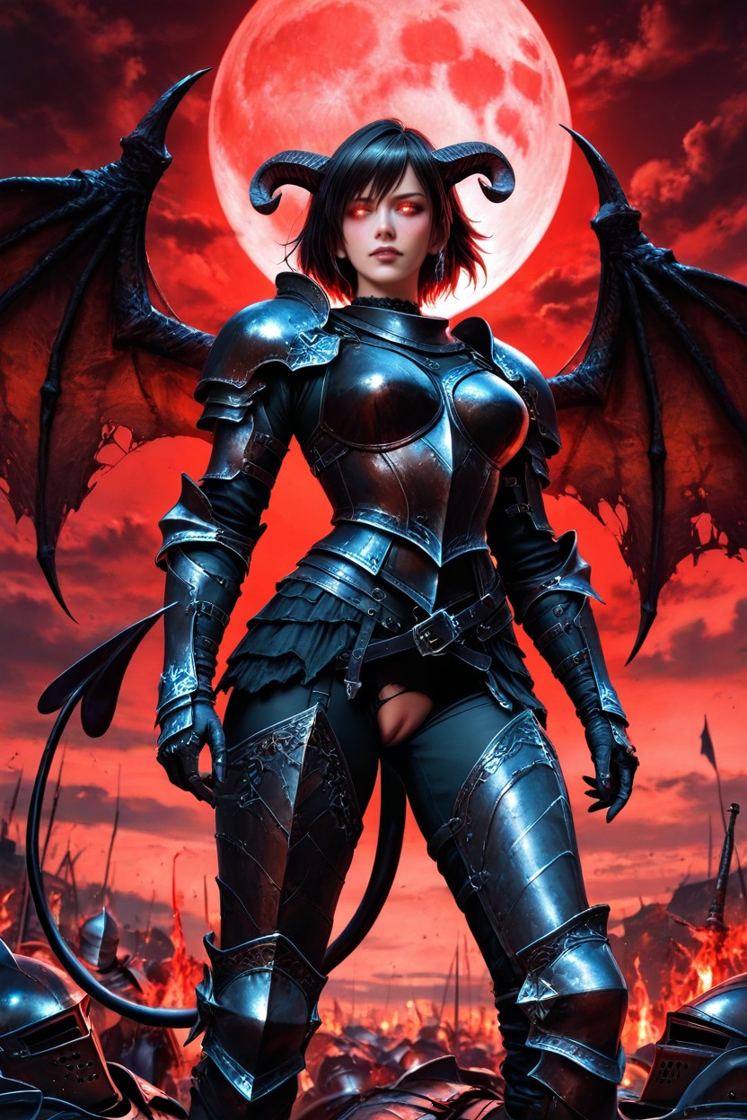 Red Moonlight, Waist Shot, Skinny AI Porn