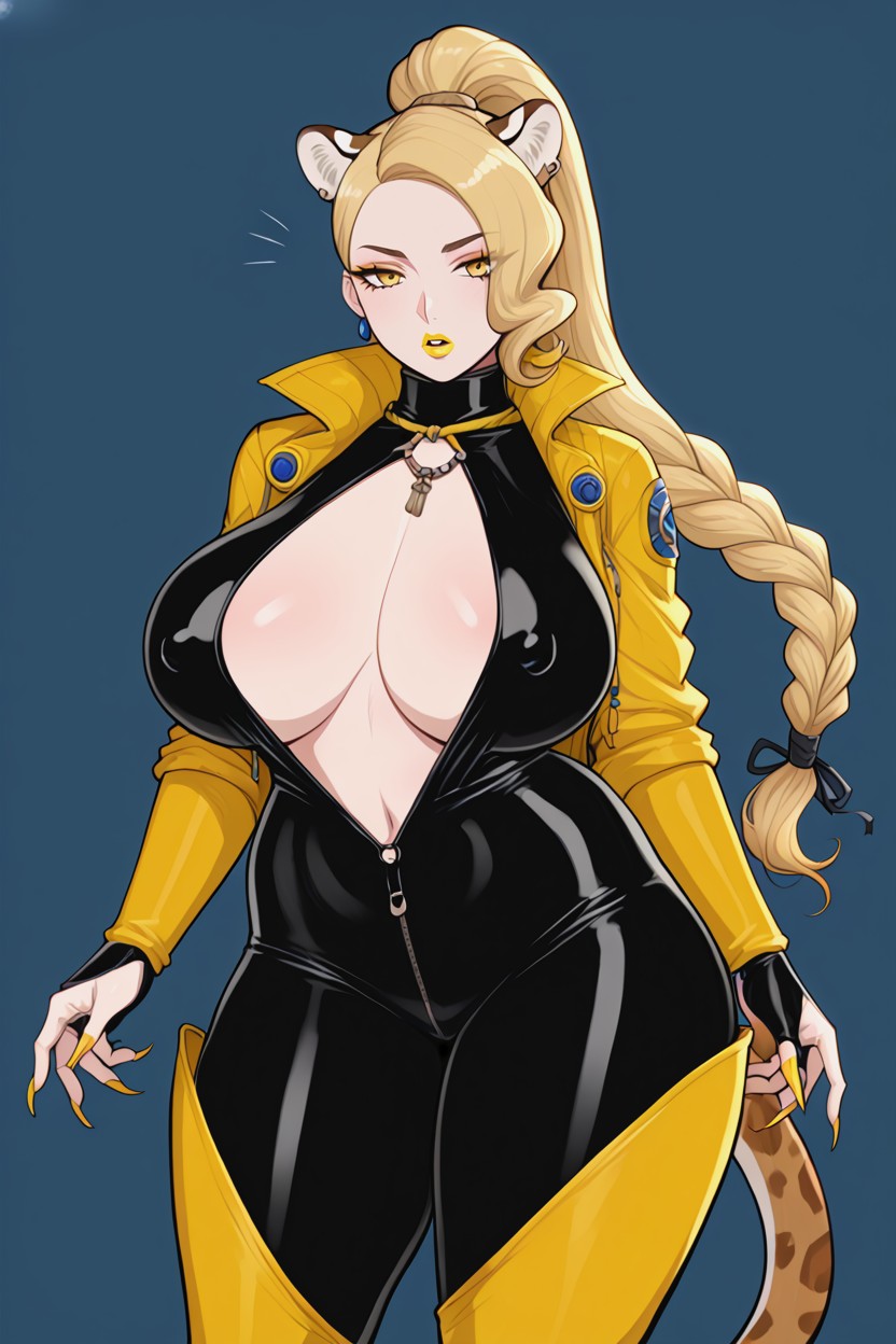 Sharp Nails, Black Collar, Latex Bodysuit Hentai AI Porn