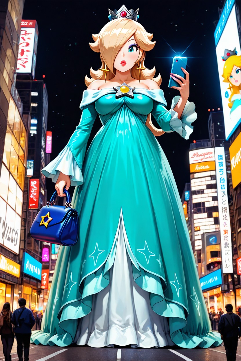Fancy Rosalina, Front View, Giantess Woman AI Porn