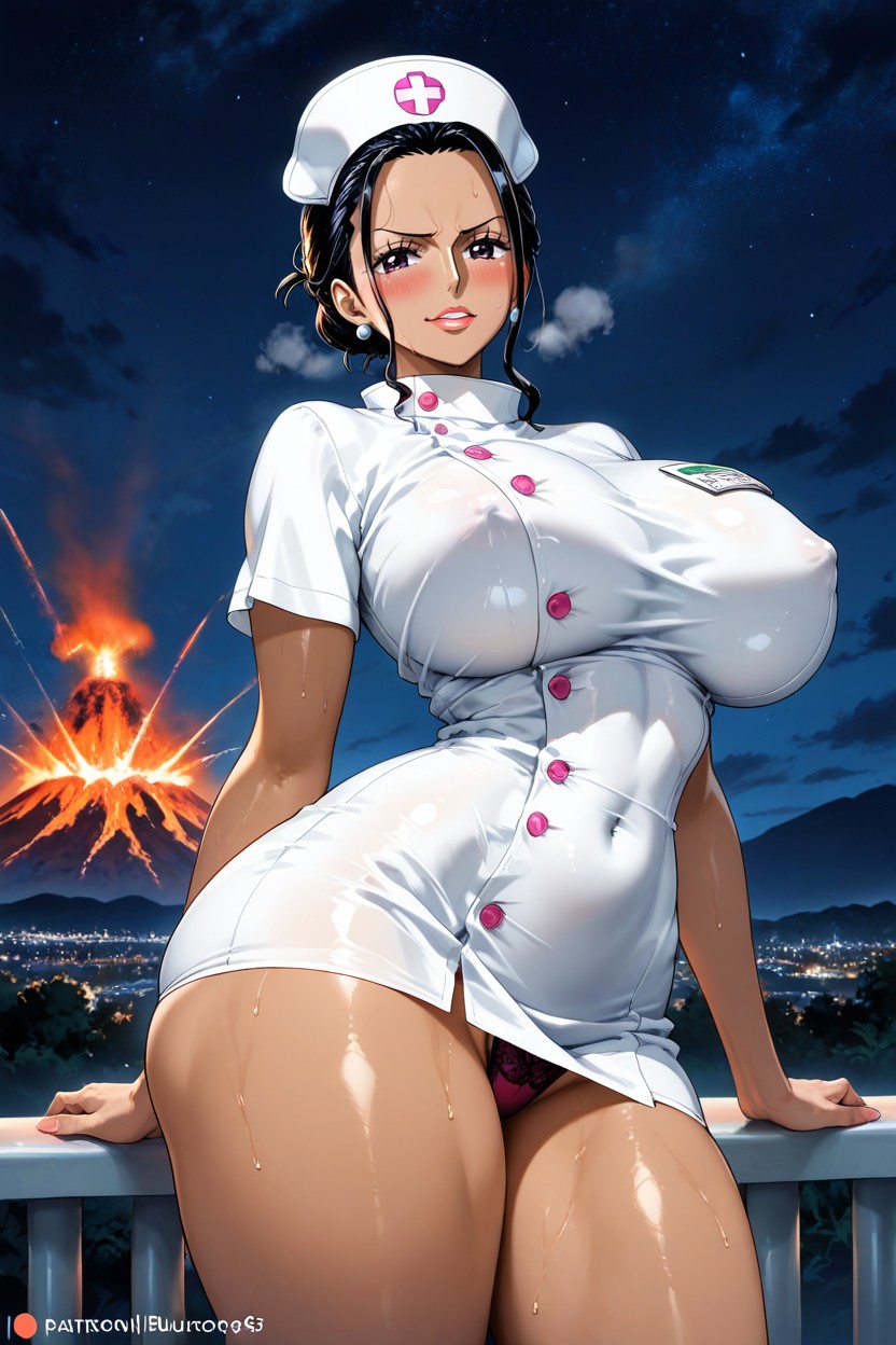Erect Nipples, Horny Face, Curvy Body Hentai AI Porn
