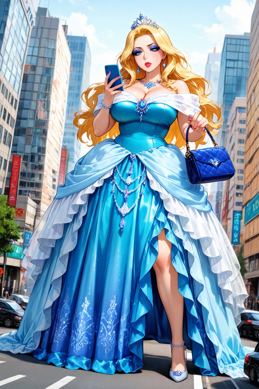 Extremely Tall, Soft Face, Fancy Cinderella AI Porn