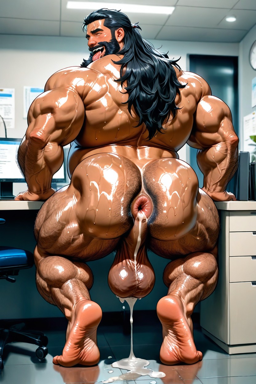 Muscular Legs, Hairy Balls, Drooling Porno IA Gay